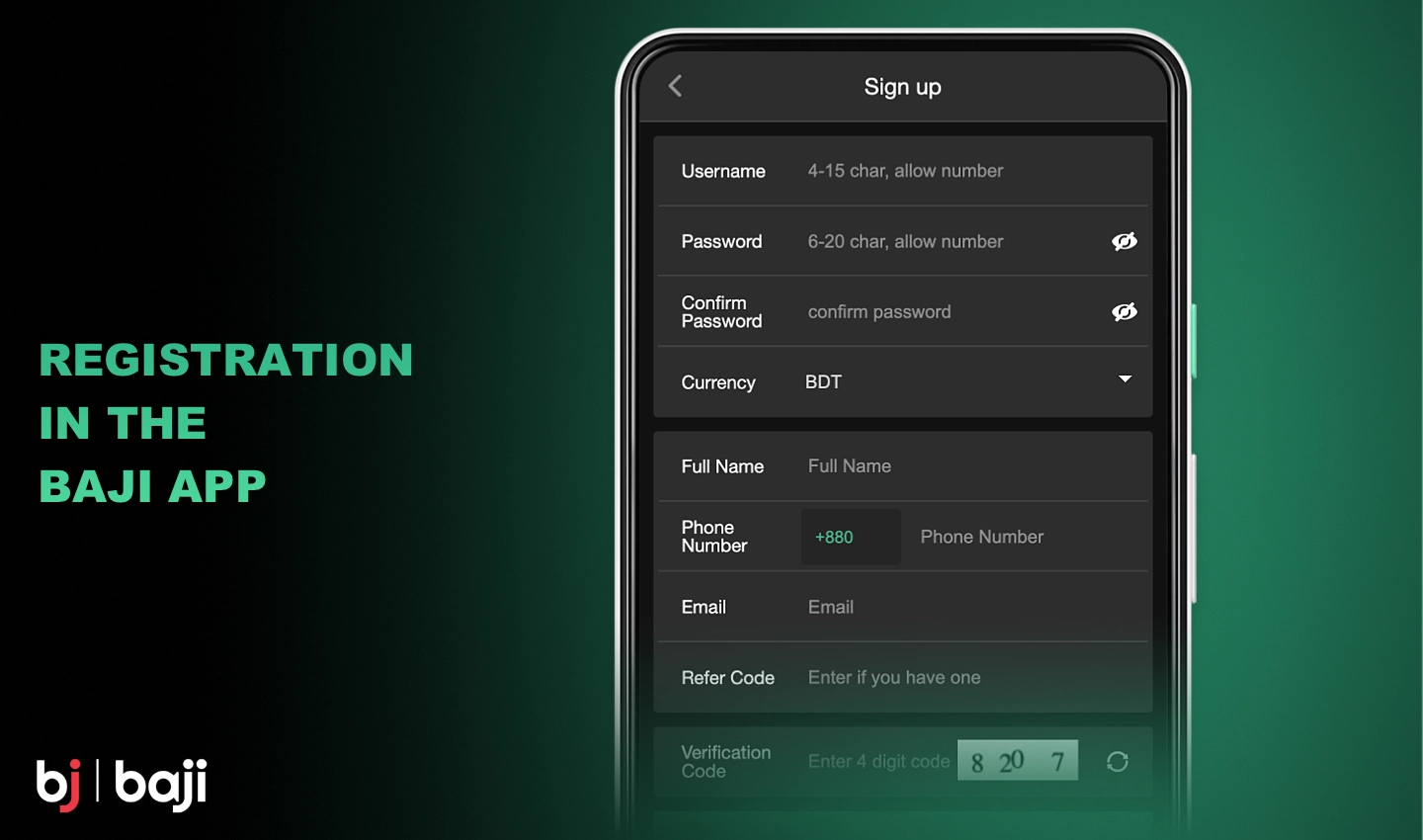 Baji অ্যাপে নিবন্ধন করলে আপনি অ্যাপের সমস্ত বৈশিষ্ট্য এবং কার্যকারিতা অ্যাক্সেস করতে পারবেন