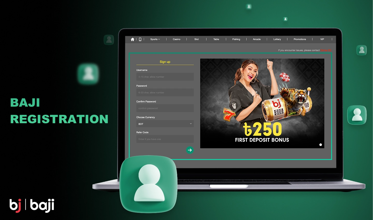 Registration in Baji gives the user full access to all the features and functionalities of the platform