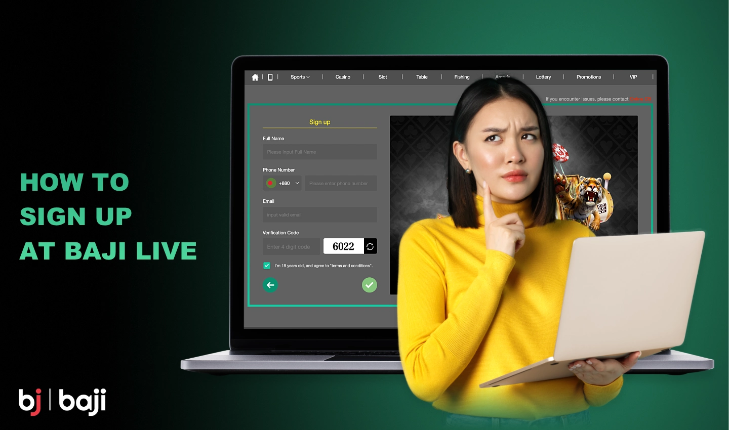 Baji-এ নিবন্ধন করার জন্য আপনাকে কয়েকটি সহজ ধাপ অনুসরণ করতে হবে