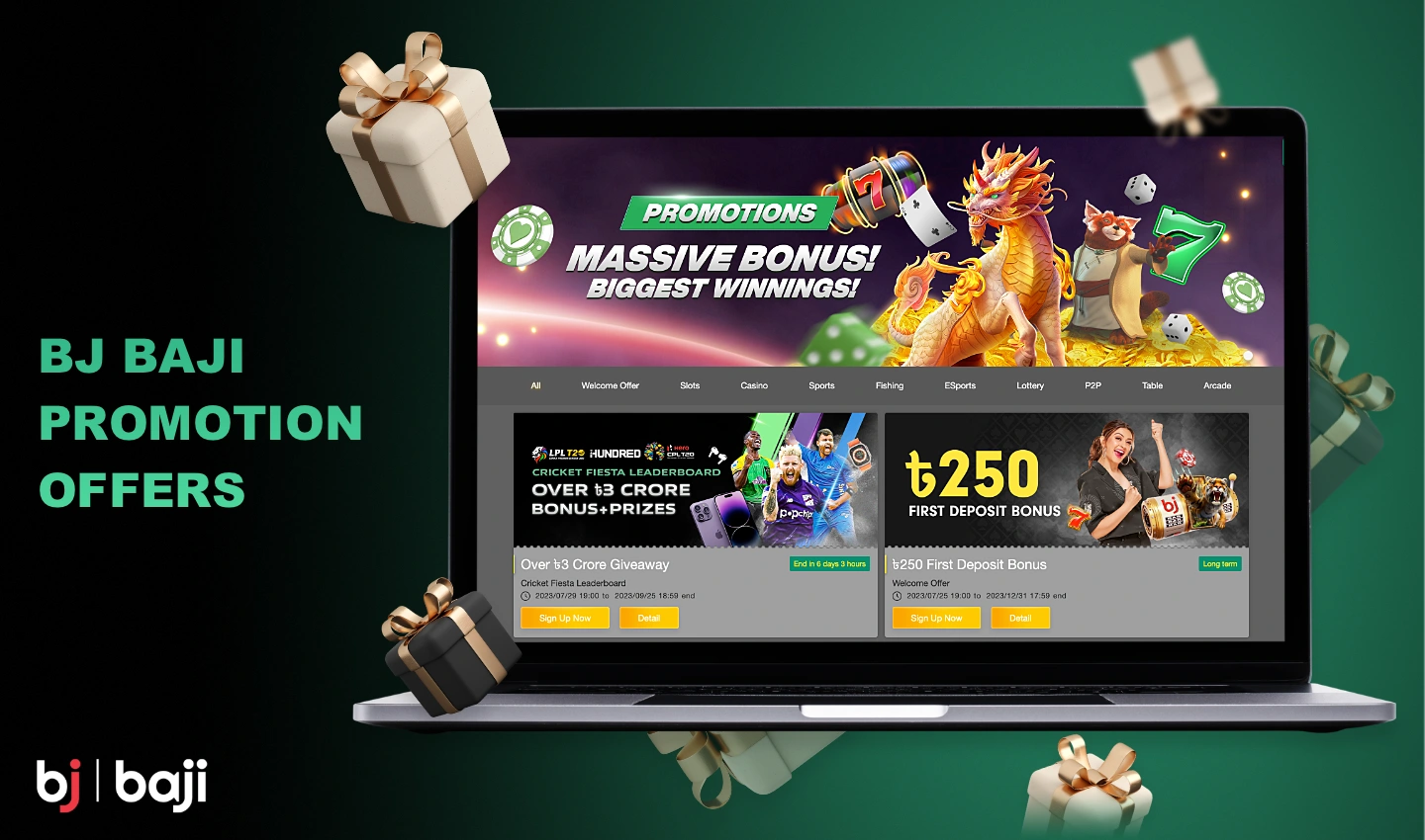 Bj Baji offers its users many generous bonuses as well as interesting promotions