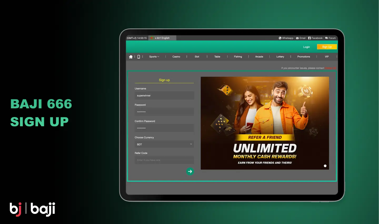 Registering with Baji 666 gives a user from Bangladesh full access to all the features and functionalities of the platform