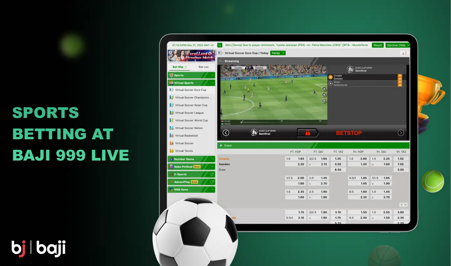 The Baji 999 website offers betting on dozens of sports to Bangladeshi users, including cricket